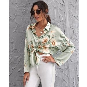 SHEIN Oversized Blouse Drop Shoulder Floral Print